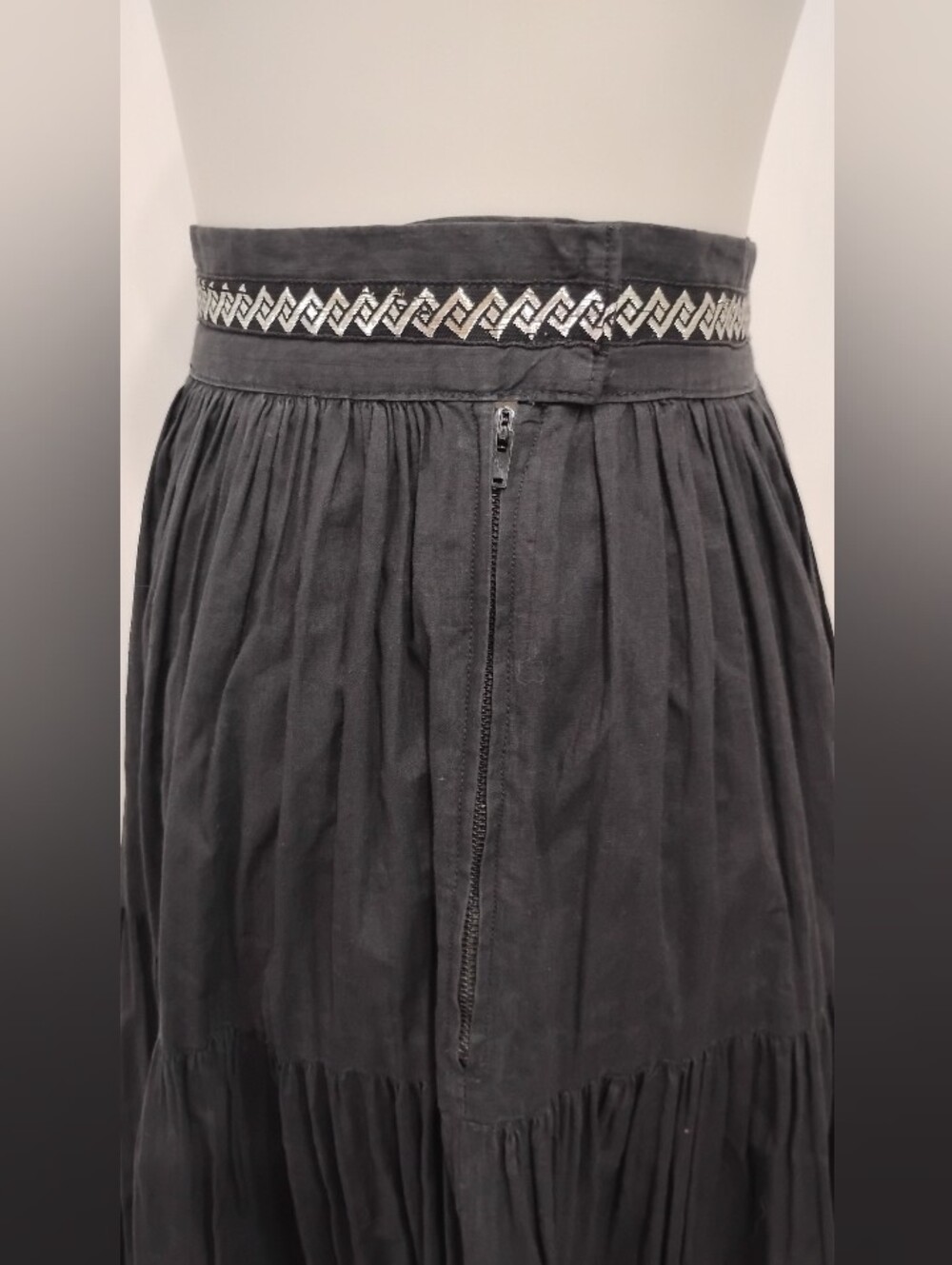 VINTAGE PLEATED COTTON BROOMSTICK SKIRT NWOT - Picture 8 of 9